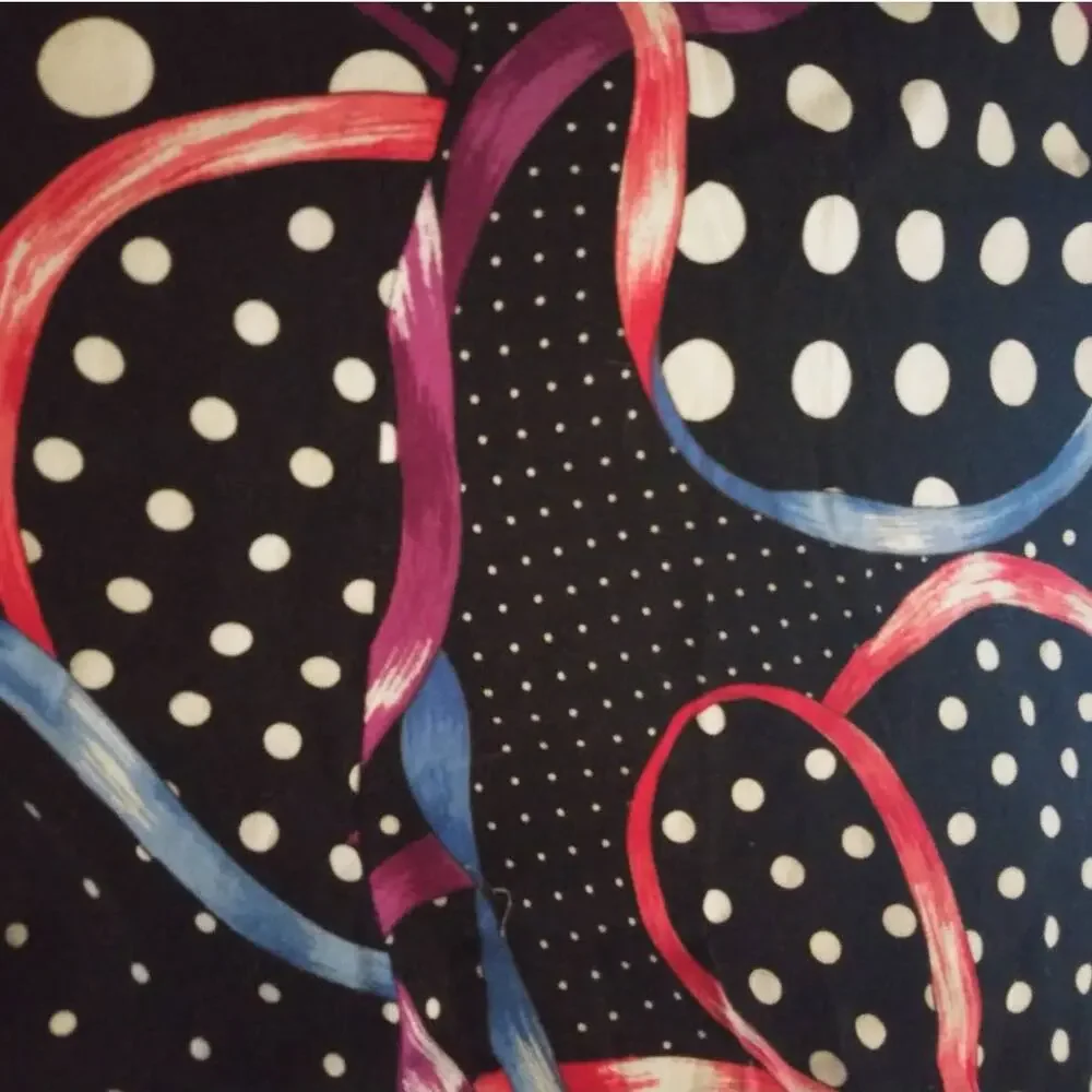 Vintage Black & White Polka Dots Colorful Circle Plus Size Grandma Skirt Sz14